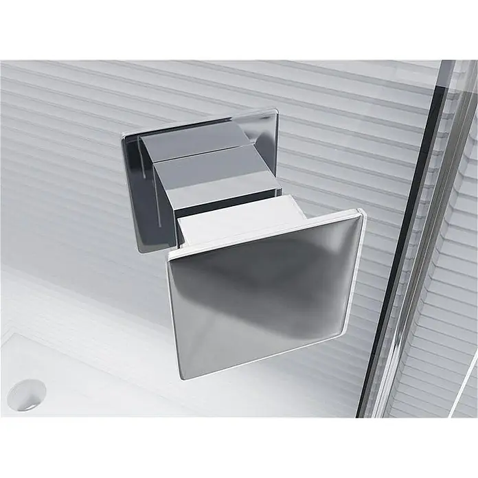 Glaszentrum Hagen Eckdusche 100x100x195 cm Aya 5eck Duschkabine inkl. Tasse + Siphon - 100 x 100 x 195 cm, Eloxiert, Transparent, Stärke: 8 mm