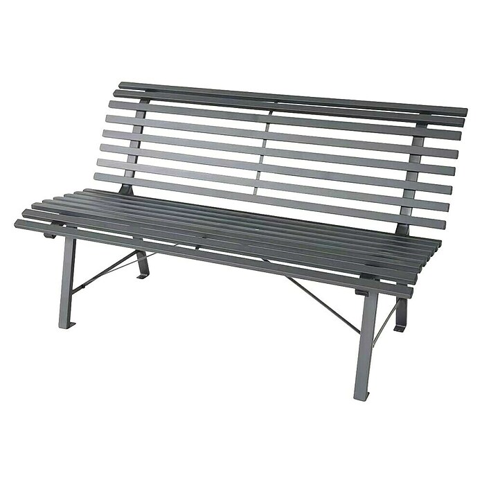 Banco de jardín Central Park (An x Pr x Al: 150 x 73 x 82 cm, Acero, Gris) | BAUHAUS