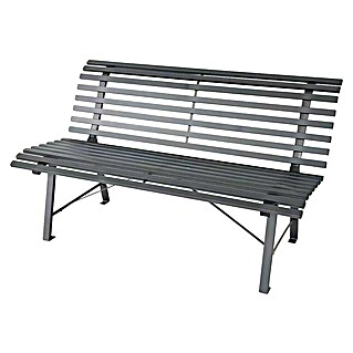 Banco de jardín Central Park (An x Pr x Al: 150 x 73 x 82 cm, Acero, Gris)