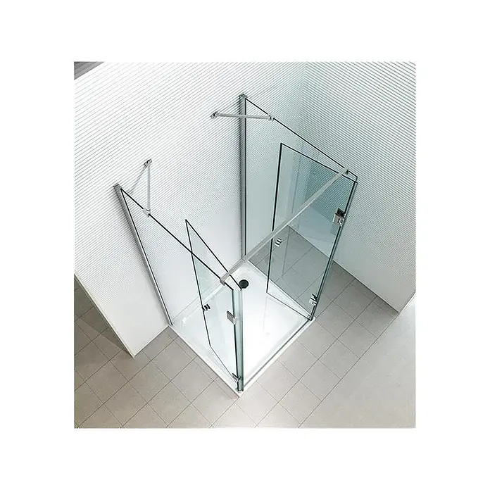 Glaszentrum Hagen U-Duschkabine 80x80x80x195 cm Ares U-Duschkabine inkl. Tasse - Imprägniert, Farblos