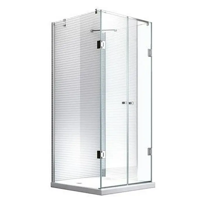 Glaszentrum Hagen U-Duschkabine 90x90x90x195 cm Ares U-Duschkabine inkl. Tasse - Eloxiert, Transparent