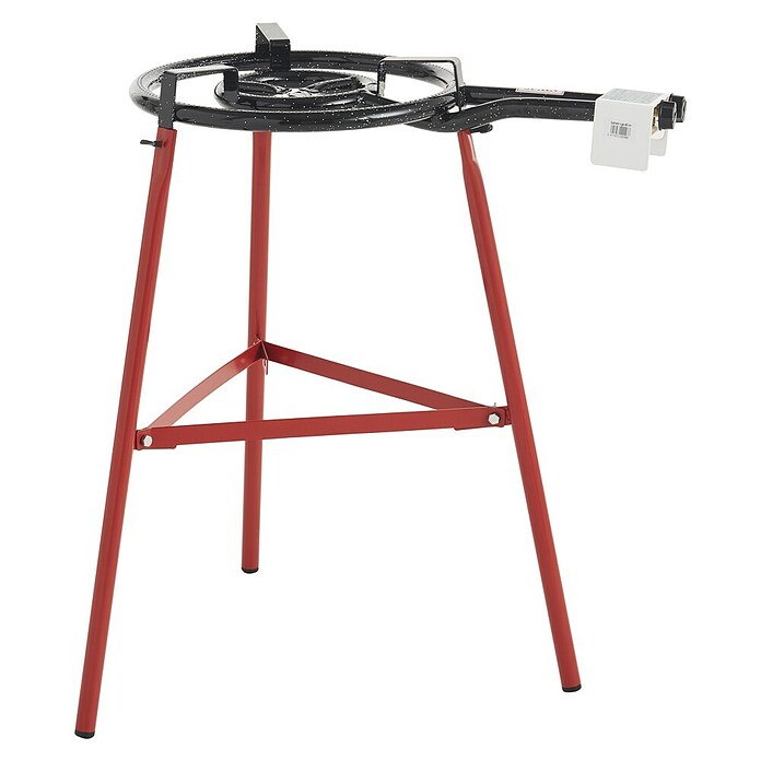 Trípode para paellero reforzado (Altura: 75 cm, Acero, Rojo)
