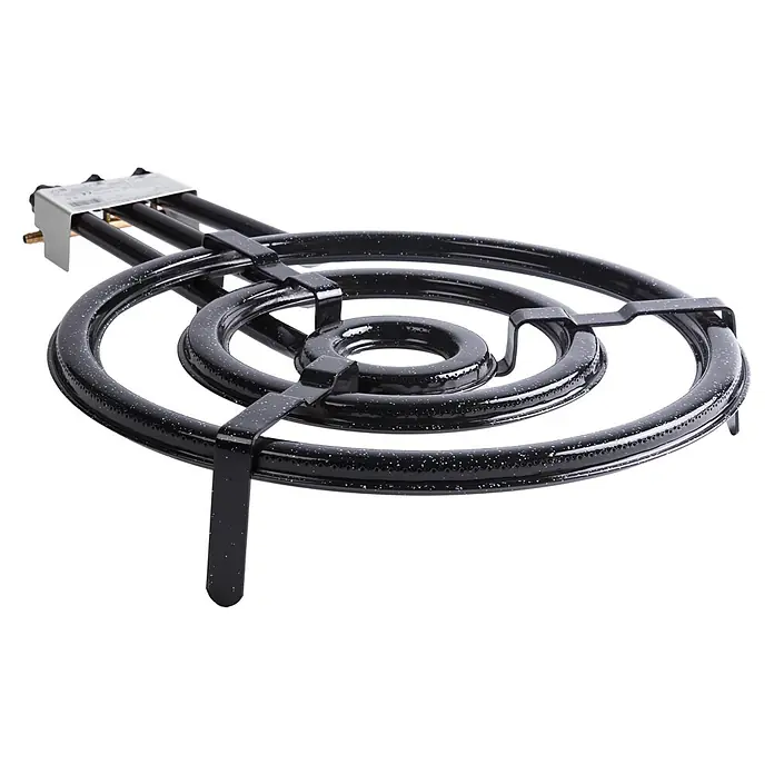Quemador paellero plano 530/3 - Diámetro: 3 cm - 53 cm, Acero esmaltado - Quemador de gas de trípode para paellas, ideal para uso exterior. Construcción robusta para cocinar al aire libre con seguridad.