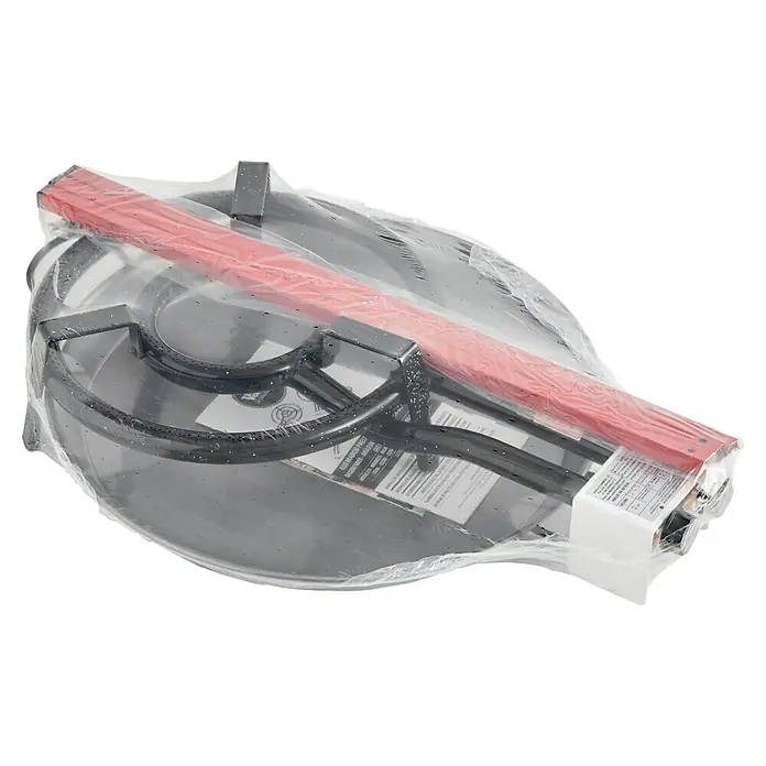 Set de quemador paellero - Diámetro: 46 cm, Acero pulido - Quemador de paella envuelto con mango rojo y accesorios. Ideal para auténtica cocina española al aire libre.