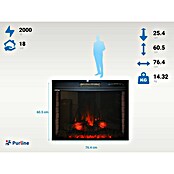 Purline Elektrischer Kamin CHE-630 (2 000 W, Schwarz, 25,4 x 76,4 x 60,5 cm) | BAUHAUS