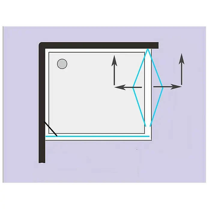 Glaszentrum Hagen Eckdusche 90x100x195 cm Nora Duschkabine inkl. Tasse + Siphon - 100 x 90 x 195 cm, Eloxiert, Transparent, Stärke: 8 mm