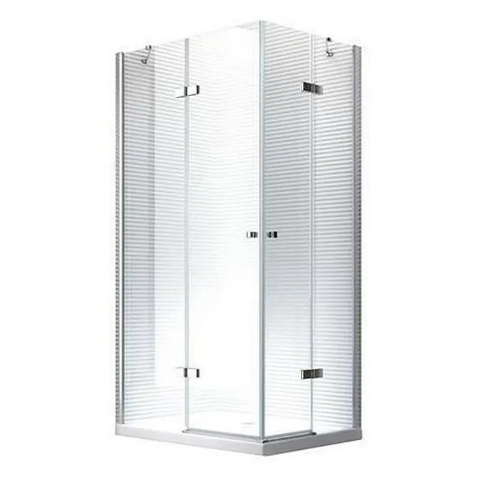 Glaszentrum Hagen Eckdusche 90x75x180 cm DEMETER EckDuschkabine inkl. Tasse + Siphon - 75 x 90 x 180 cm, Eloxiert, Transparent, Stärke: 8 mm