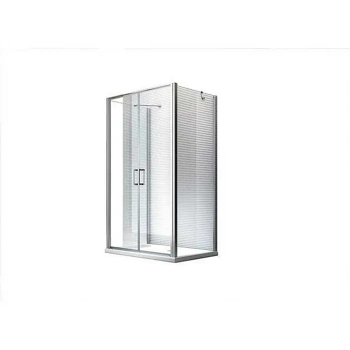 Glaszentrum Hagen U-Duschkabine 90x100x90x195 cm Mille U-Duschkabine inkl. Tasse + Siphon - Eloxiert, Transparent