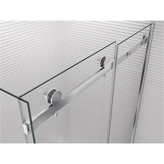 Glaszentrum Hagen Eckdusche 100x90x195 cm Aphrodite Duschkabine Slide-Tür inkl. Tasse + Siphon - 90 x 100 x 195 cm, Eloxiert, Transparent, Stärke: 8 mm