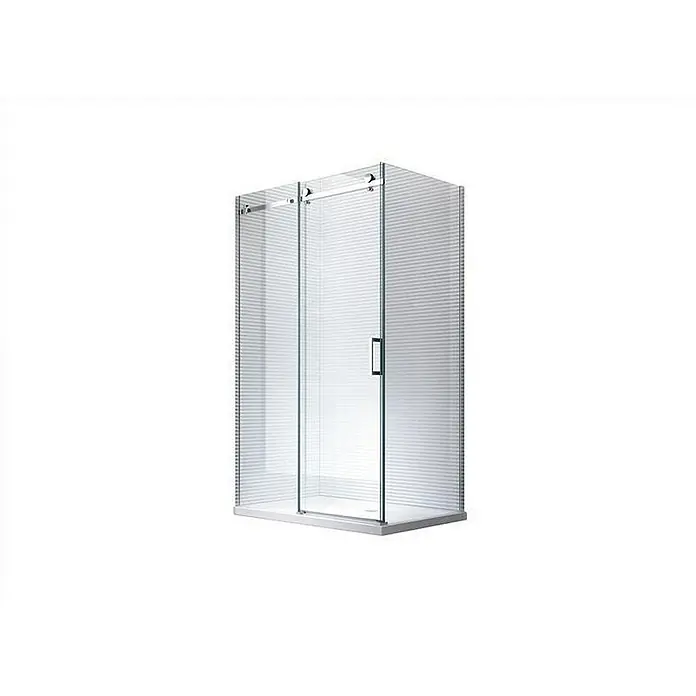 Glaszentrum Hagen Eckdusche 100x90x195 cm Aphrodite Duschkabine Slide-Tür inkl. Tasse + Siphon - 90 x 100 x 195 cm, Eloxiert, Transparent, Stärke: 8 mm
