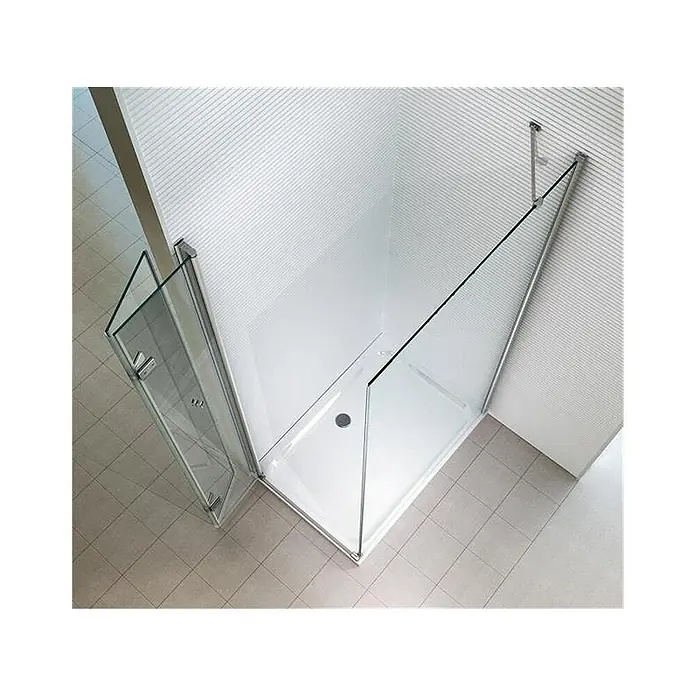 Glaszentrum Hagen Eckdusche 90x100x195 cm Nora Duschkabine inkl. Tasse - 100 x 90 x 195 cm, Eloxiert, Transparent, Stärke: 8 mm