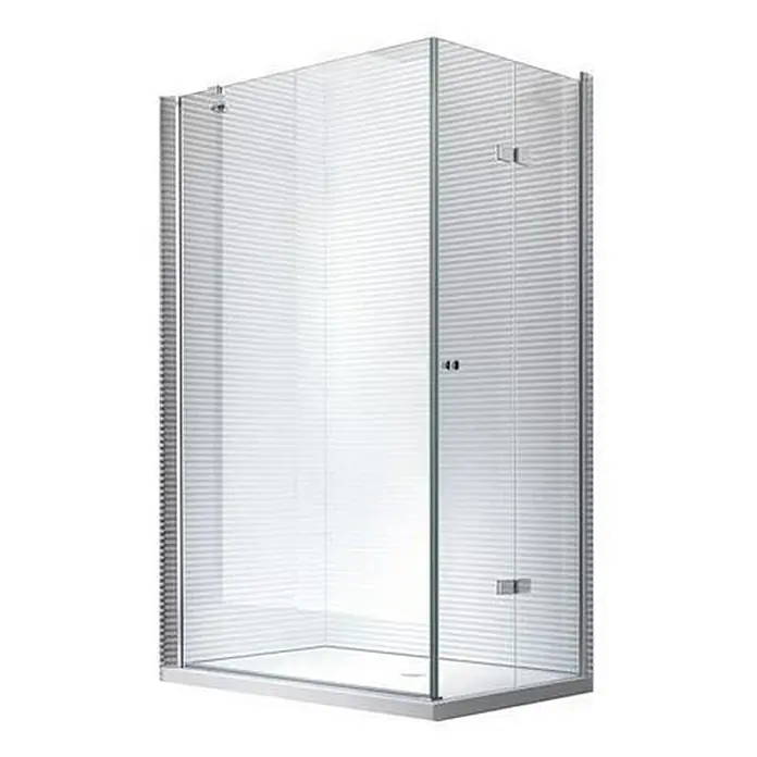Glaszentrum Hagen Eckdusche 90x100x195 cm Nora Duschkabine inkl. Tasse - 100 x 90 x 195 cm, Eloxiert, Transparent, Stärke: 8 mm
