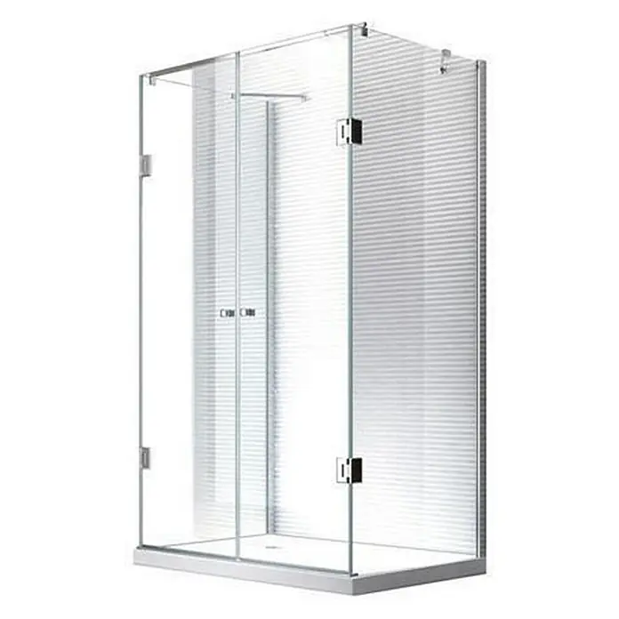 Glaszentrum Hagen U-Duschkabine 90x100x90x180 cm Ares U-Duschkabine inkl. Tasse - Eloxiert, Transparent