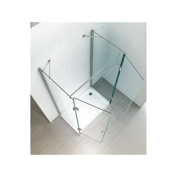 Glaszentrum Hagen U-Duschkabine 90x100x90x180 cm Ares U-Duschkabine inkl. Tasse - Eloxiert, Transparent