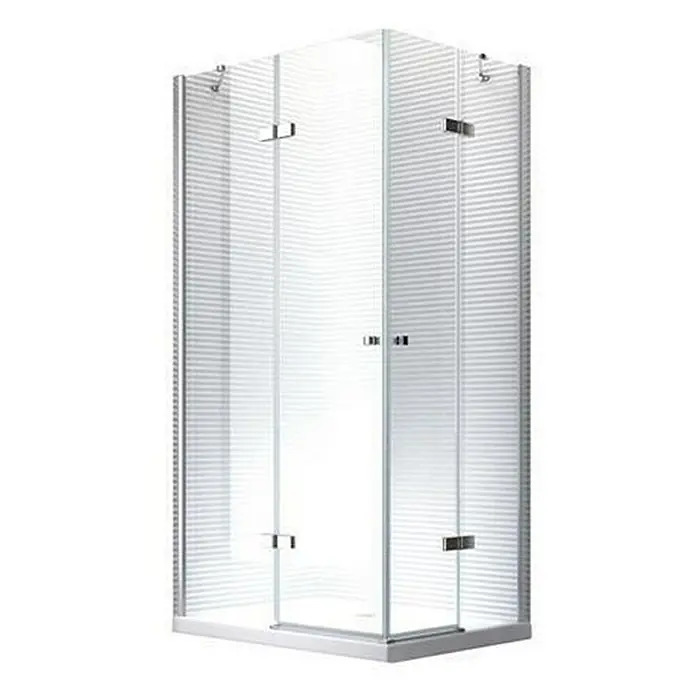 Glaszentrum Hagen Eckdusche 90x75x195 cm DEMETER EckDuschkabine inkl. Tasse + Siphon - 75 x 90 x 195 cm, Eloxiert, Transparent, Stärke: 8 mm