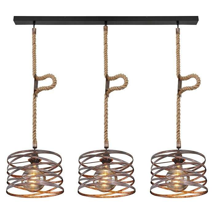 Globo Pendelleuchte Marco (L x B x H: 115 x 28 x 120 cm, Rostfarben, Schwarz, E27) | BAUHAUS