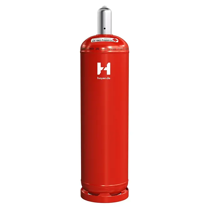 Hoyer Propangas-Füllung - Passend für: Hoyer Gas-Pfandflaschen, 33 kg - Rote Propangasflasche von Hoyer, ideal für Heizung und Kochen. Robuste Konstruktion für sichere Lagerung und Transport von Propangas.