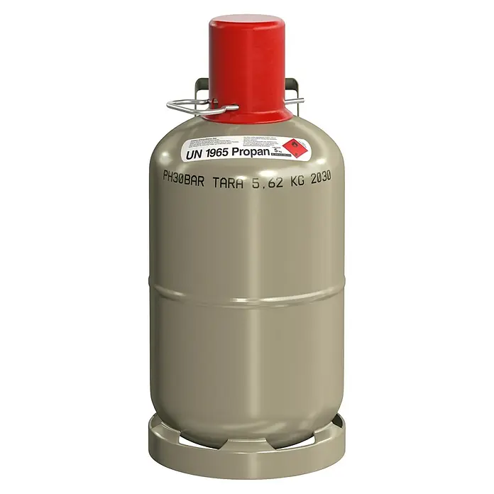 Hoyer Propangas-Flasche Eigentumsflasche ohne Füllung* - Fassungsvermögen: 5 kg - Abbildung einer Propangasflasche, die eine sichere Energiequelle für verschiedene Anwendungen bietet.