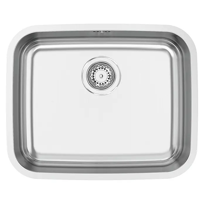 Rodi Fregadero encastrable Belém - 44 x 54 cm, Acero - Fregadero encastrado de acero inoxidable con desagüe redondo. Un fregadero de cocina moderno y duradero.