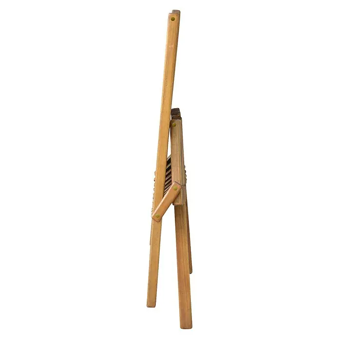 Prestige Home Living Outdoor Garten-Liegestuhl Set inkl. Beistelltisch -  - Nahaufnahme einer hölzernen Staffelei, die ein einfaches, aber funktionales Design für Künstlerarbeiten zeigt.