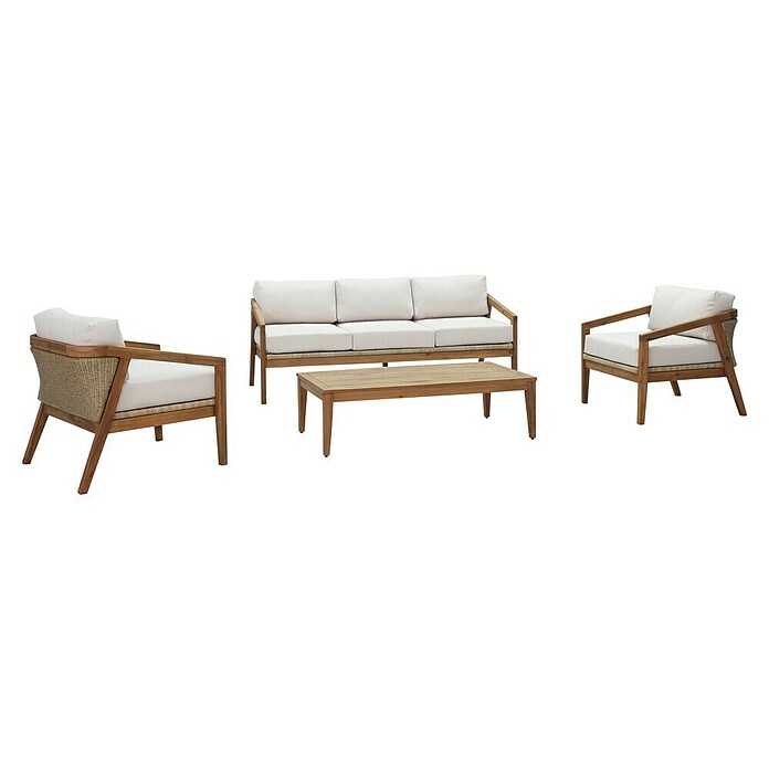 Sunfun Conjunto de muebles Anita (4 pzs., Madera de acacia, Marrón/Antracita) | BAUHAUS