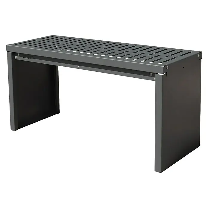 Palatino Gartenbank Bridge - B x T x H: 109 x 40 x 54 cm, Stahl, Anthrazit - Eine moderne, graue Gartenbank mit Lattenrost-Sitzfläche und stabilen, geschlossenen Seitenteilen. Perfekt für den Außenbereich.