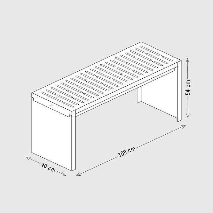 Palatino Gartenbank Bridge (B x T x H: 109 x 40 x 54 cm, Stahl, Anthrazit) | BAUHAUS