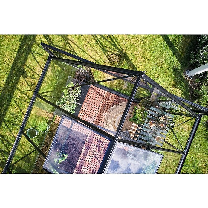 Halls Montageleiste Set (B x L: 12 x 191,2 cm, Passend für: Halls Gewächshaus ICON 6 mit 2,5 m² - Sicherheitsglas, Schwarz) | BAUHAUS