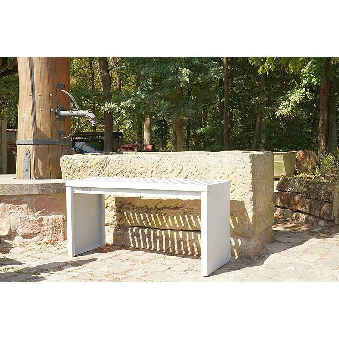 Palatino Gartenbank Bridge (B x T x H: 109 x 40 x 54 cm, Stahl, Weißaluminium) | BAUHAUS