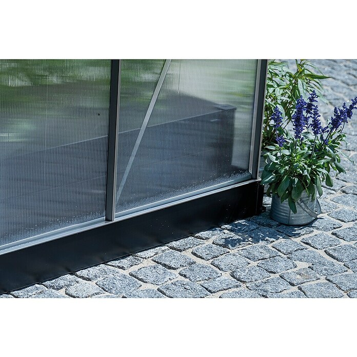 Halls Montageleiste Set (B x L: 12 x 191,2 cm, Passend für: Halls Gewächshaus ICON 6 mit 3,7 m² (Doppelplatten) - Sicherheitsglas, Schwarz) | BAUHAUS