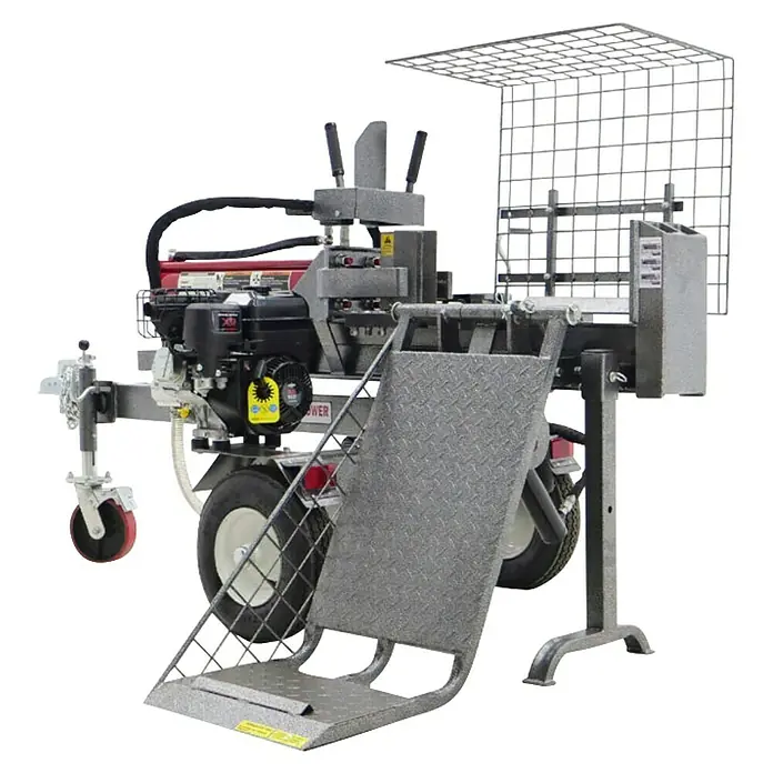 HZC Power Holzspalter HS25205 - 25 t, Max. Spaltgutlänge: 60 cm - Nahaufnahme eines robusten Holzspalters mit leistungsstarkem Motor und robuster Bauweise für effizientes Brennholzmachen.