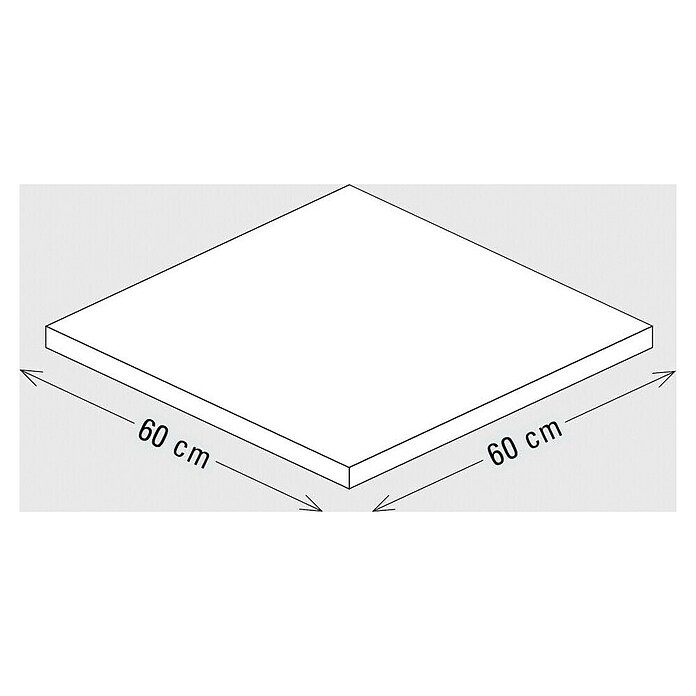 Palatino Tischplatte / Auflage Top (L x B x H: 60 x 60 x 6 cm, Stahl, Anthrazit) | BAUHAUS