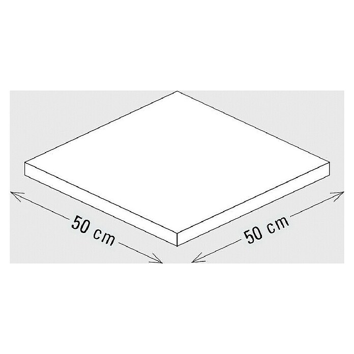 Palatino Tischplatte / Auflage Top (L x B x H: 50 x 50 x 6 cm, Stahl, Anthrazit) | BAUHAUS