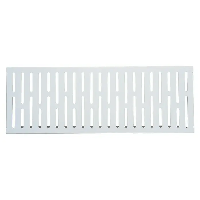 Palatino Bankauflage Bridge - L x B x H: 69 x 40 x 4 cm, Weiß - Weißes Metallgitter mit länglichen Ausschnitten zur Belüftung oder Dekoration. Ideal für moderne Innenräume.