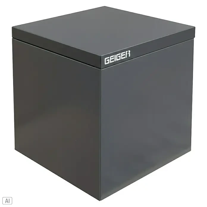Palatino Tischplatte / Auflage Top - L x B x H: 60 x 60 x 6 cm, Stahl, Anthrazit - Grauer Geiger-Würfel mit klaren Linien, der ein Gefühl von minimalistischer Eleganz vermittelt. Ideal für moderne Büros oder Wohnräume.