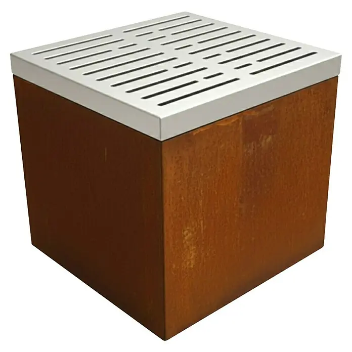 Palatino Sitzauflage Point - L x B x H: 60 x 60 x 6 cm, Weiß - Rostfarbener Pflanzkasten mit dekorativem Gitter. Erhältlich in verschiedenen Größen, die sich perfekt für den Außenbereich eignen.