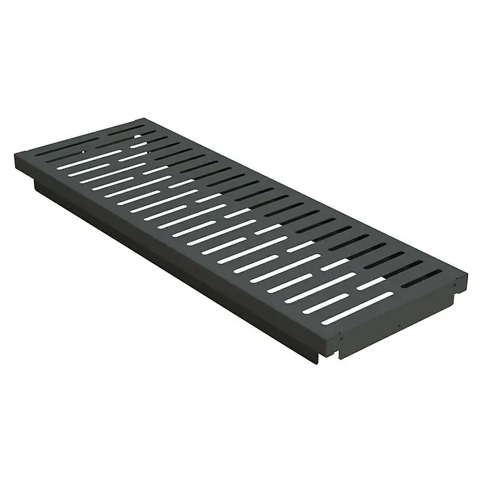 Palatino Bankauflage Bridge - L x B x H: 109 x 40 x 4 cm, Anthrazit - Graues Entwässerungssystem mit länglichen Schlitzen, ideal für effiziente Wasserableitung und modernes Design.