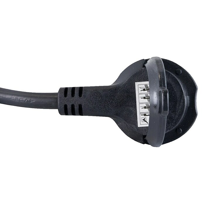 REV Produžni kabel s utičnicama (3-struko, Crno / sivo, Duljina kabela: 1,4 m, 3.500 W)