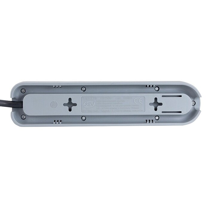REV Produžni kabel s utičnicama (3-struko, Crno / sivo, Duljina kabela: 1,4 m, 3.500 W)