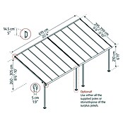Palram – Canopia Terrassenüberdachung Capri (B x T: 619 x 299 cm, Anthrazit, Polycarbonat, Klar) | BAUHAUS