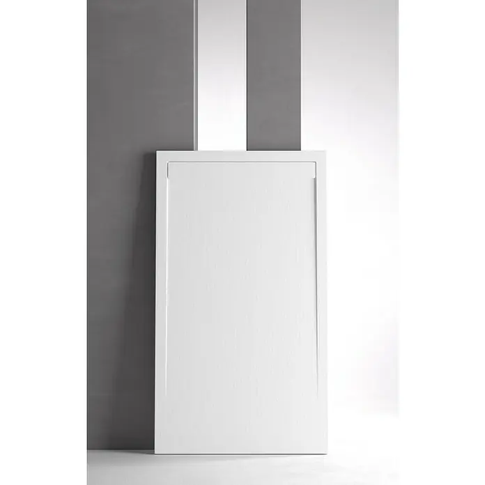 Duplach Plato de ducha Smart - L x An: 100 x 90 cm, Material compuesto, Blanco - Un diseño de panel blanco moderno, perfecto para un revestimiento de pared minimalista, que ofrece una estética limpia y elegante para cualquier espacio.
