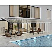 Palram – Canopia Terrassenüberdachung Sierra (B x T: 924 x 299 cm, Anthrazitgrau, Polycarbonat, Klar) | BAUHAUS