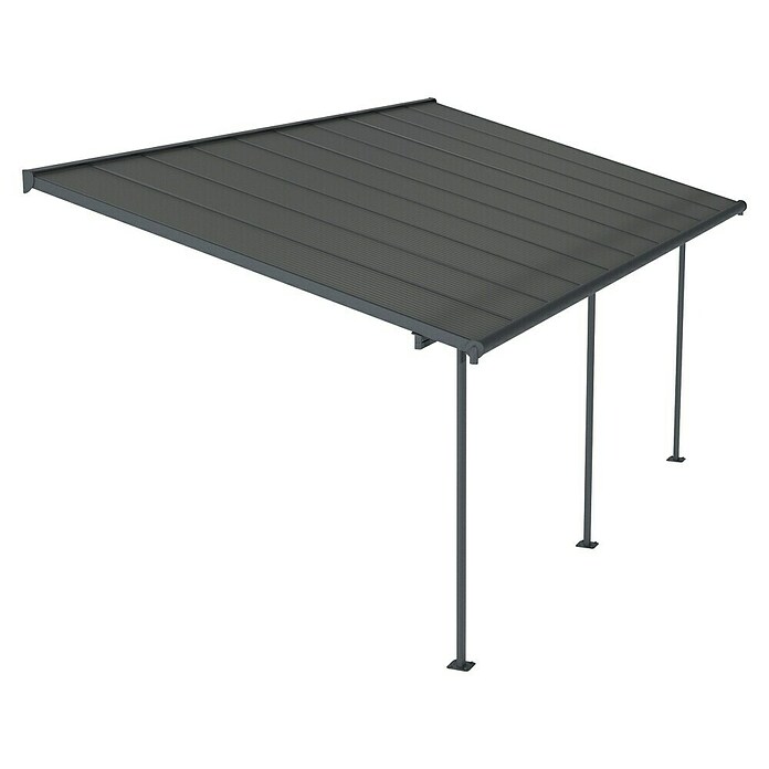 Palram – Canopia Terrassenüberdachung Capri (B x T: 619 x 299 cm, Anthrazit, Polycarbonat, Klar) | BAUHAUS