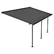 Palram – Canopia Terrassenüberdachung Capri (B x T: 619 x 299 cm, Anthrazit, Polycarbonat, Klar) | BAUHAUS