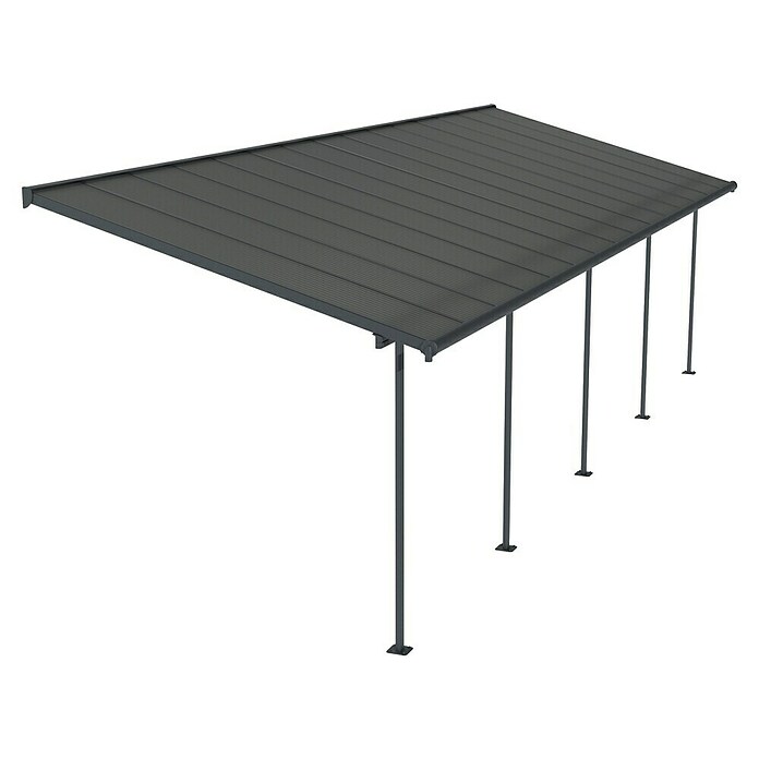Palram – Canopia Terrassenüberdachung Capri (B x T: 924 x 299 cm, Anthrazit, Polycarbonat, Klar) | BAUHAUS