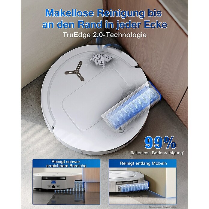 Ecovacs Robot aspirador con mopa Deebot T80 Omni (Potencia de aspiración: 18.000 Pa, Duración de la batería: 297 min, Capacidad del robot: 220 ml) | BAUHAUS