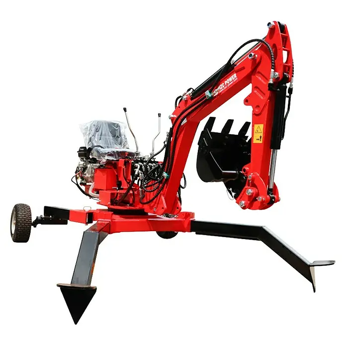 HZC Power Schreitbagger BZR360 - 15 PS, Benzin - Roter Minibagger von ZC Power, ideal für kleinere Bauprojekte. Leistungsstark und kompakt für vielseitige Einsätze.