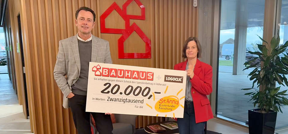 Spendenübergabe von BAUHAUS an St. Anna Kinderkrebsforschung
