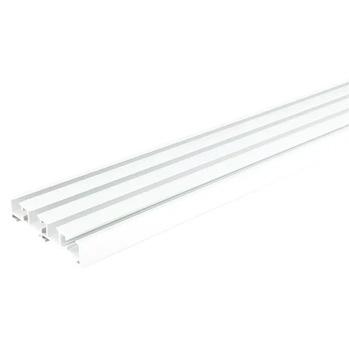 Schiene für Akustikpaneele - Weiß, 210 cm - 4-läufig - Aufnahme eines weißen Wandpaneels mit vier Nuten, ideal für die Innenausstattung und modernes Design.