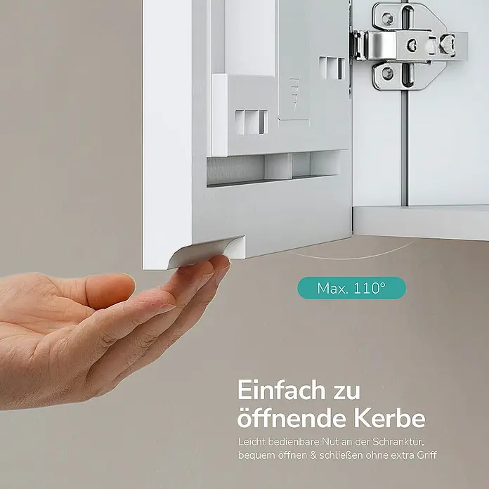 Emke Spiegelschrank Nexus - Aluminium, Weiß